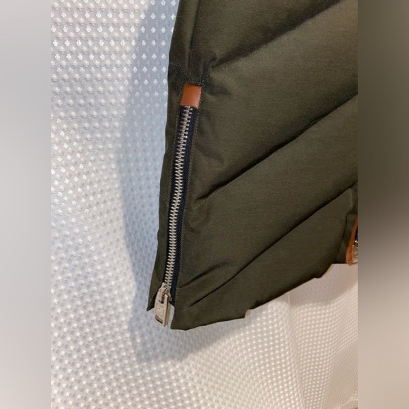 NICOLE BENISTI‎ Courvechal leather&Fox Fur-Trim Chevron Down parka Coat sz small - Picture 9 of 17